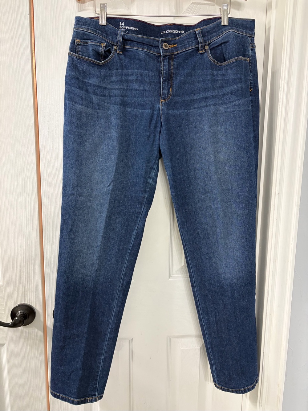 Liz Claiborne Women's Boyfriend Jeans - Indigo Blue Wash